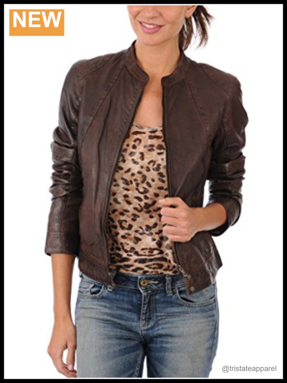 Women's Genuine Lambskin Leather Biker Jacket with Fringe & Zippers